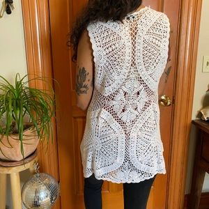 Joseph A. || White Crochet Cardigan